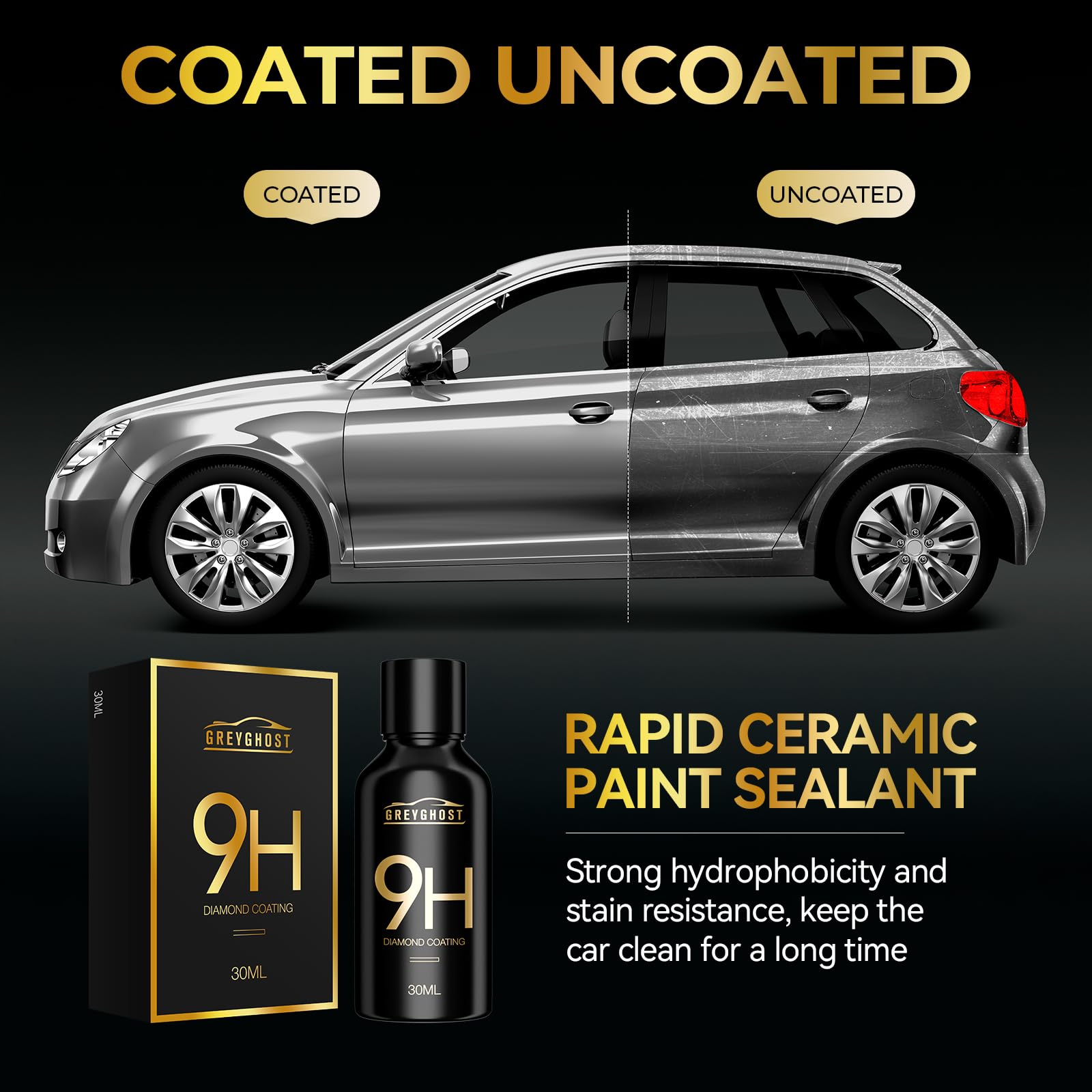 Greyghost Mr Fix 9h hydrophobic-gloss captures high-sheen finish and water repellency