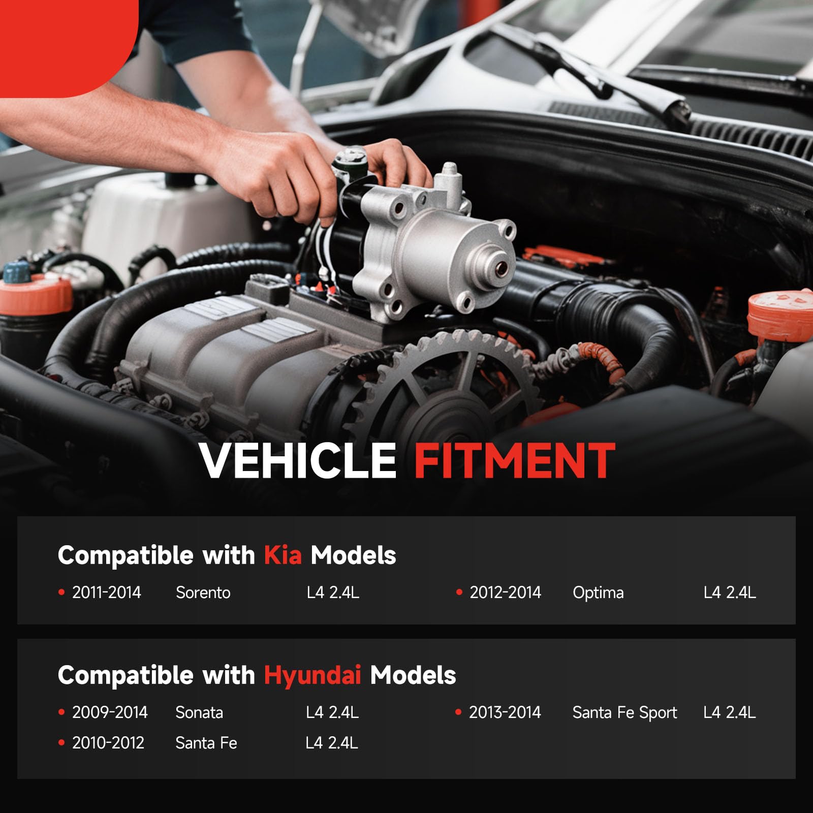 Grezuton starter compatibility chart showing fit for Hyundai and Kia models
