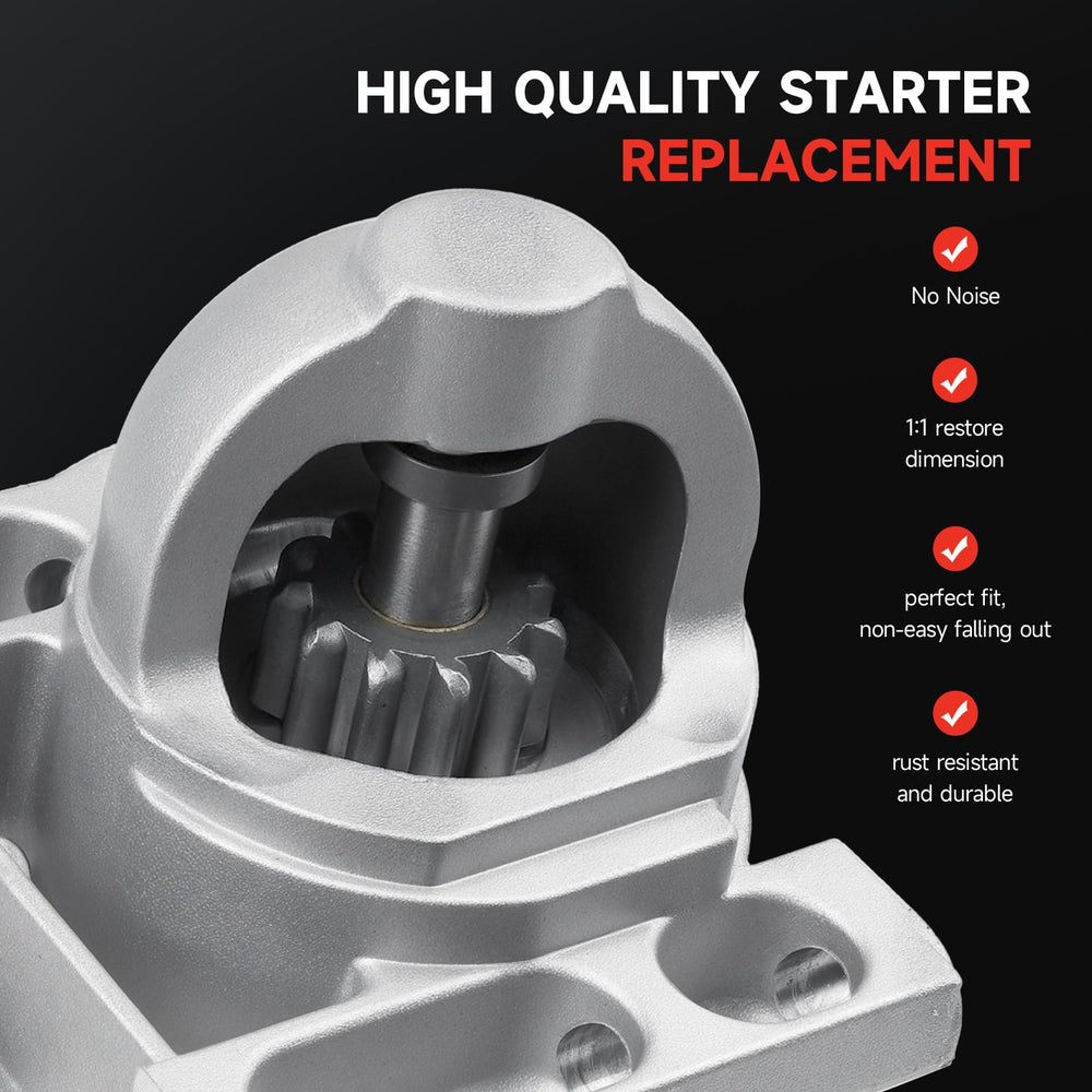 Grezuton starter installed on engine, ready-to-run replacement.