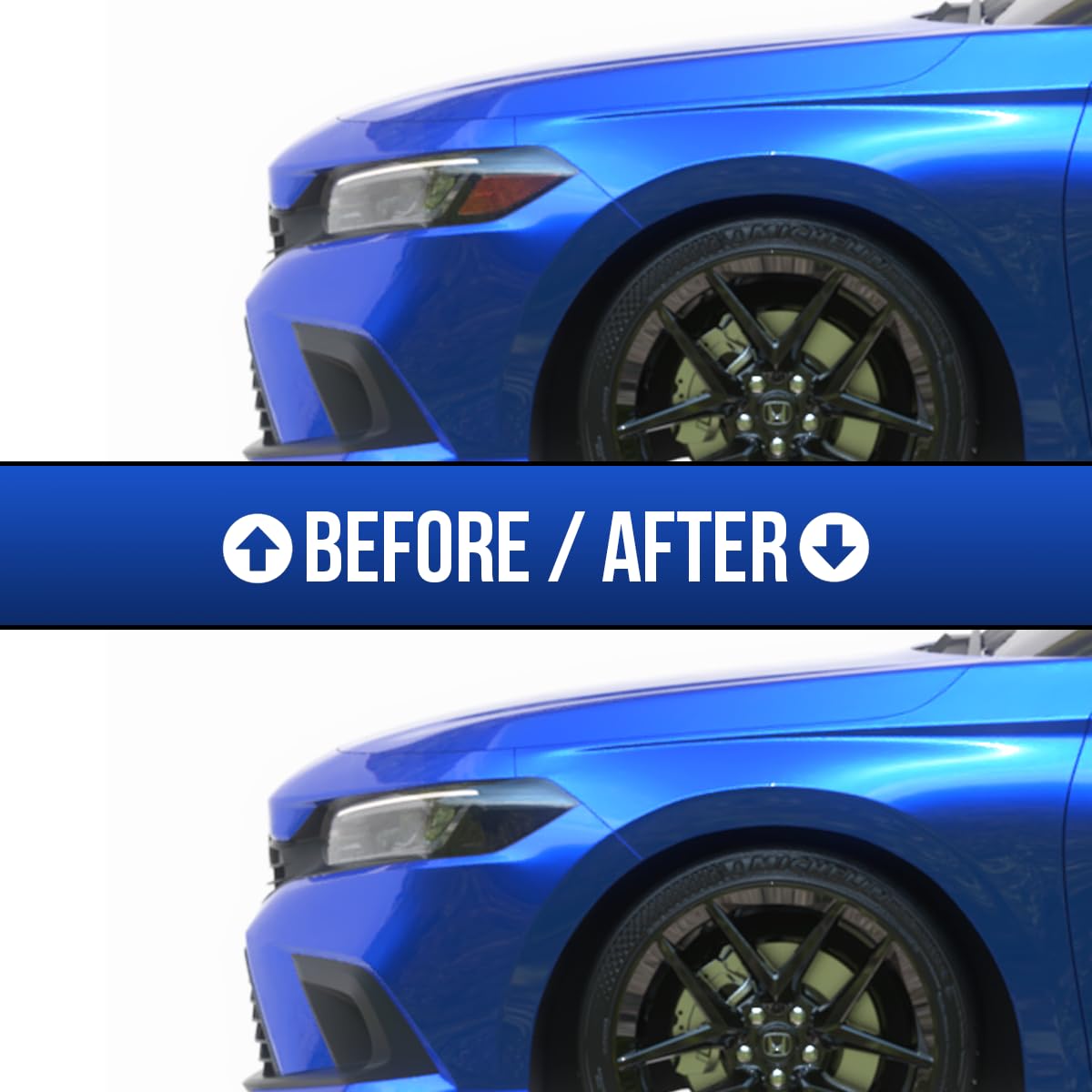 GRIDREADY Amber Delete headlight tint tools included, squeegee and microfiber for smoother install.