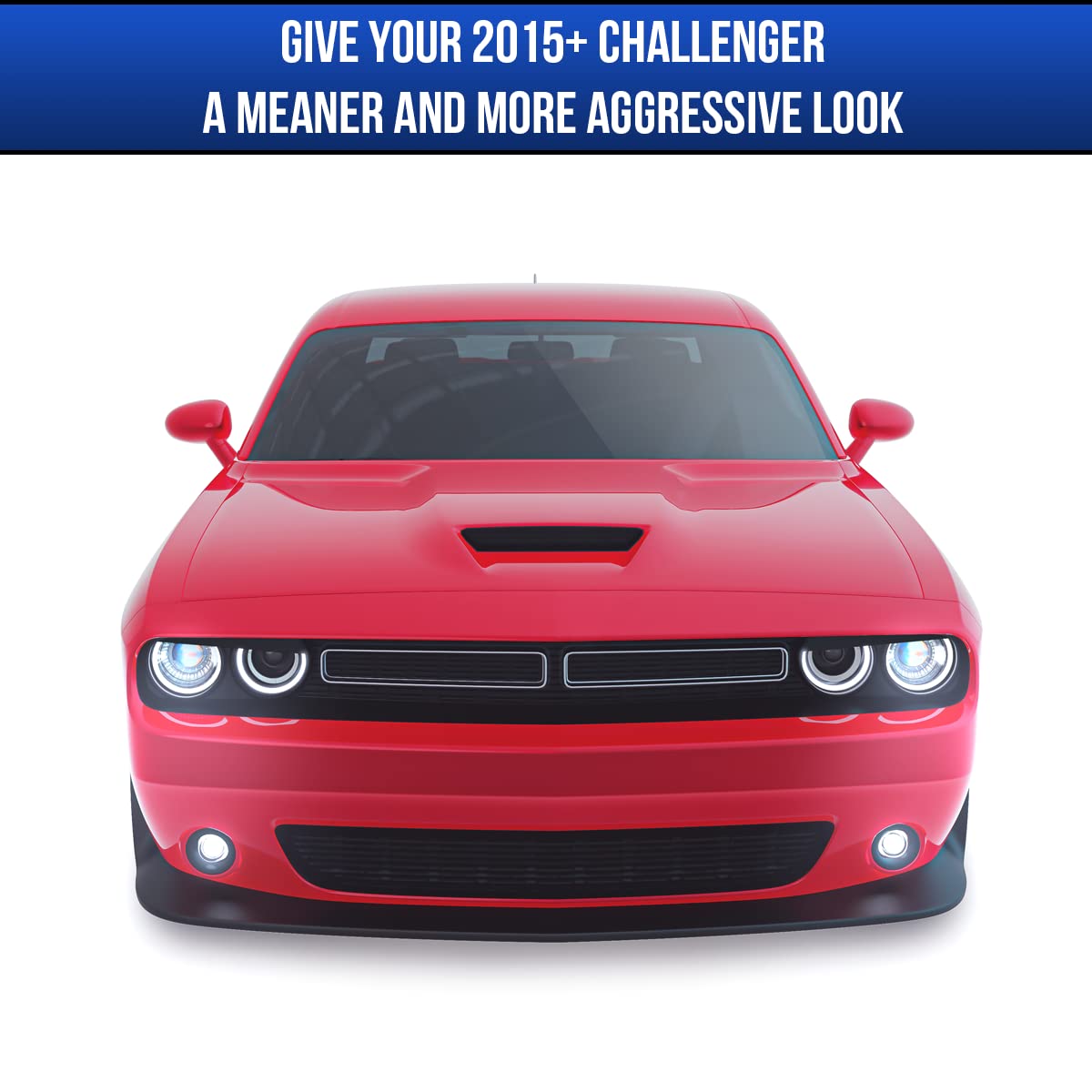 GRIDREADY Dodge Challenger eyelids during installation, no-drill upgrade with standout aggression.