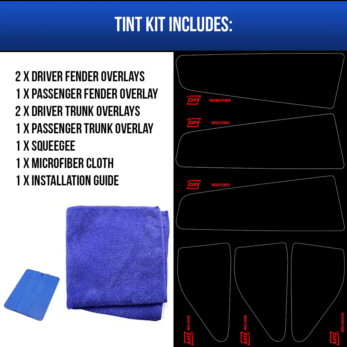 GRIDREADY easy bubble-free installation for taillight overlays.