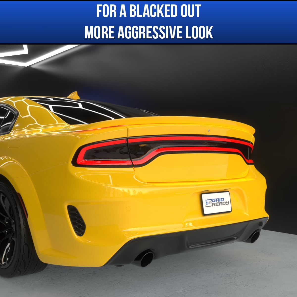 GRIDREADY taillight overlays with air-release channels for bubble-free install.