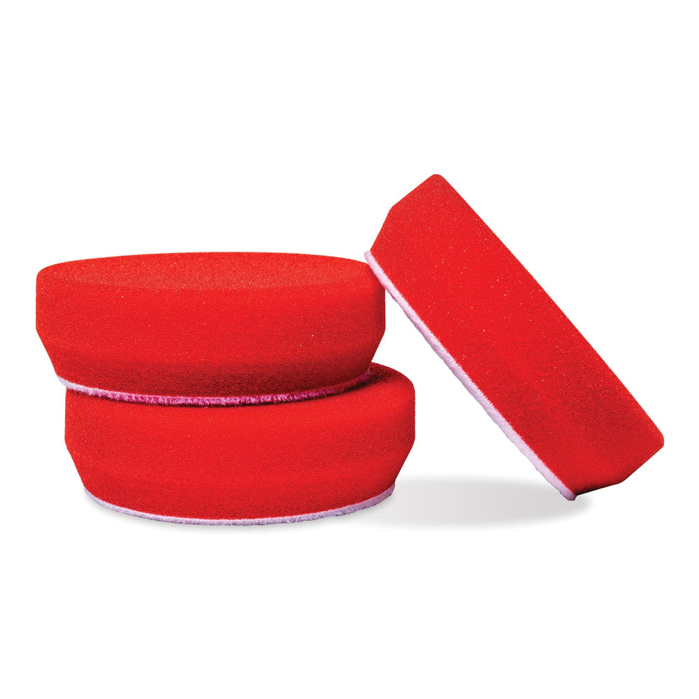 Griot's Garage 3-inch red wax pad with flat face for streak-free application