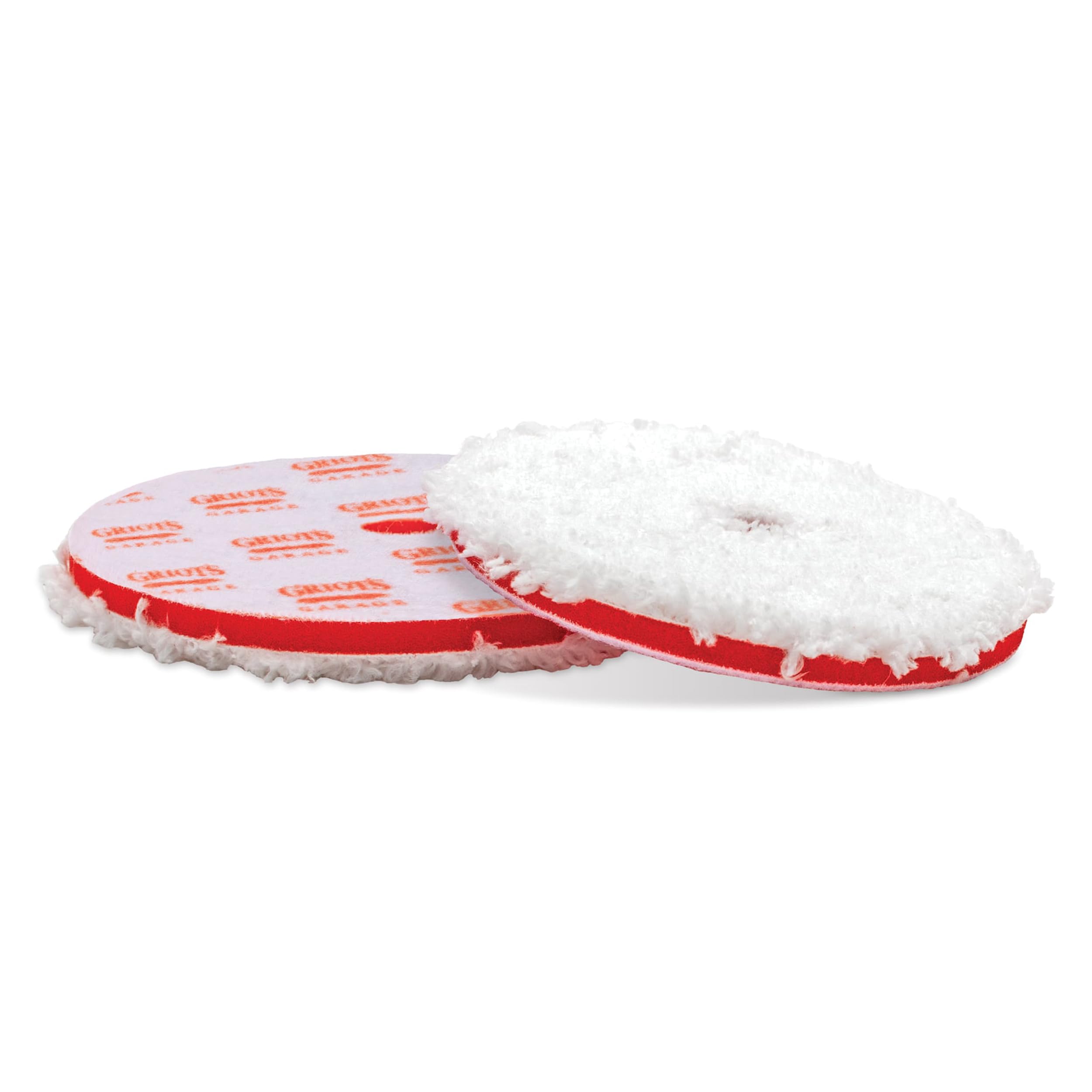 Griot's Garage BOSS 5.5-inch microfiber pad close-up showing precise defect correction potential