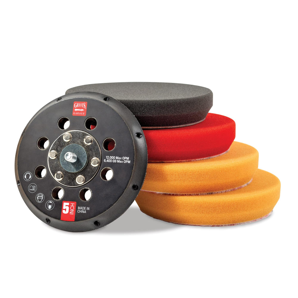 Griot's Garage 5in backing plate enables precise pad control during polishing.