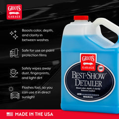 Close-up of the high-gloss finish achieved with Best of Show Detailer.