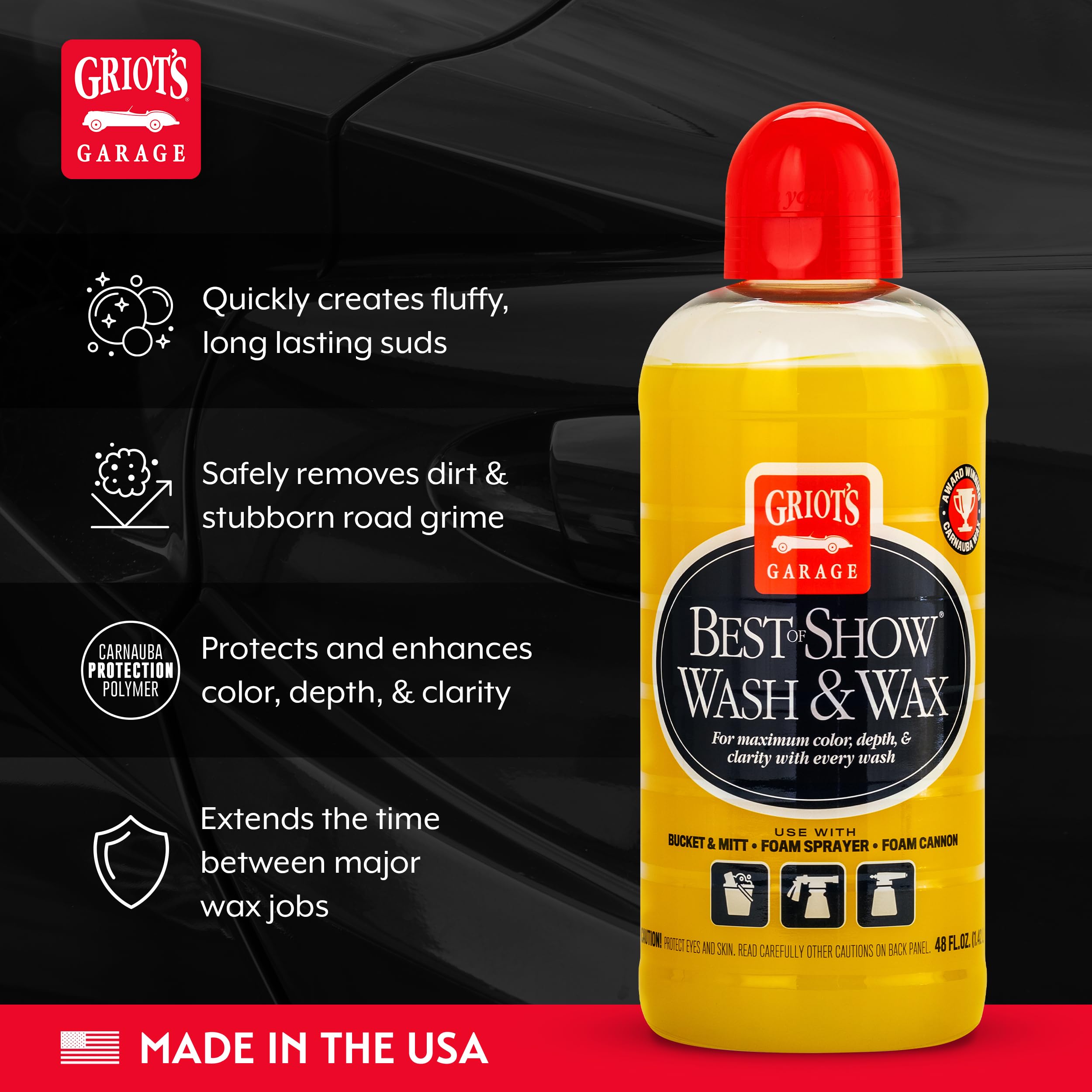 Griot's Garage Best of Show carnauba layer highlights added shine and protection for finishes.