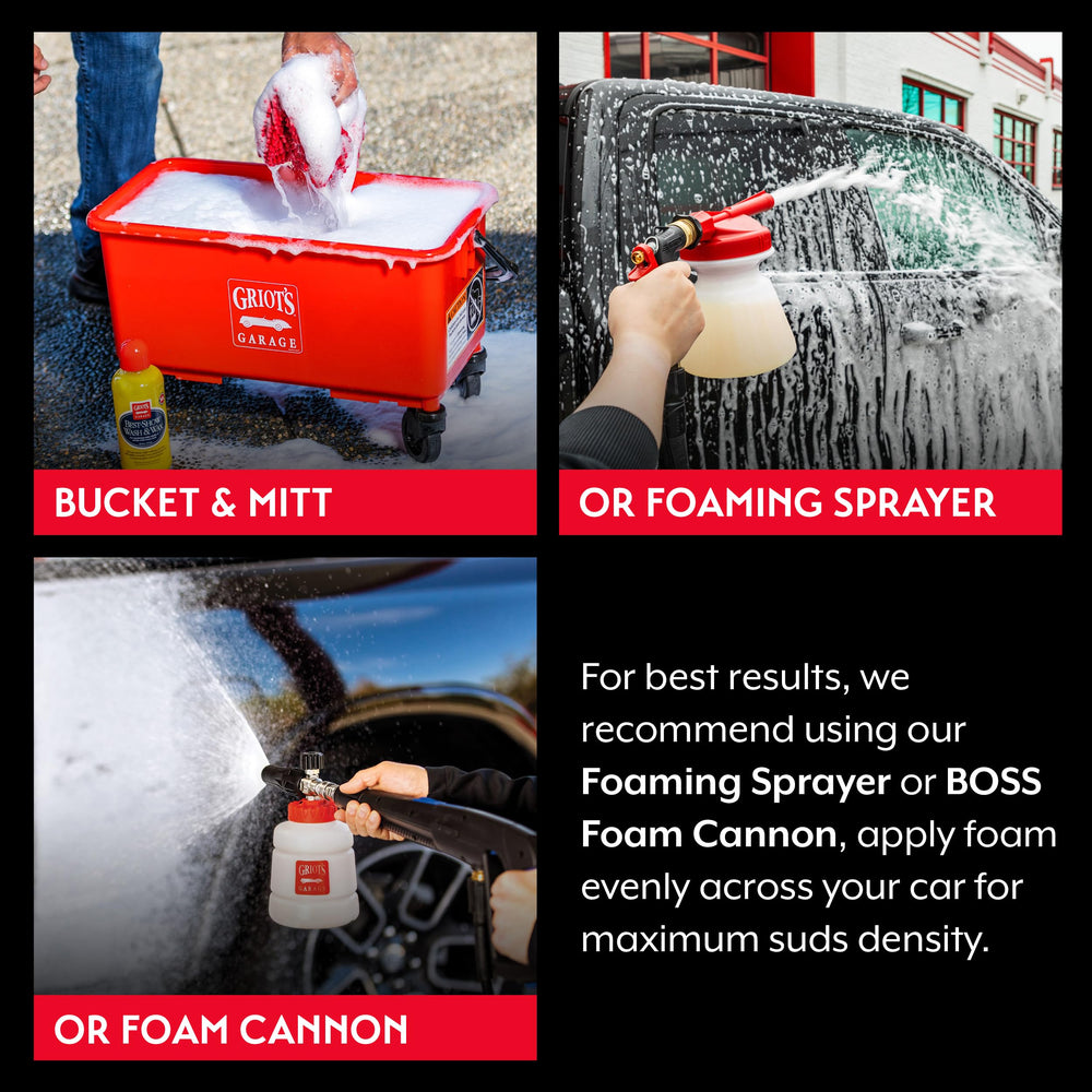 Griot's Garage Best of Show concentrate delivers safe, efficient cleaning with dense suds.