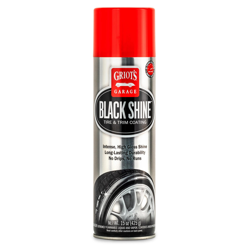 Griot's Garage Black Shine tire bottle applies a deep gloss finish.