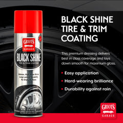 Griot's Garage Black Shine tire spray mist delivers even coverage and a bold look.