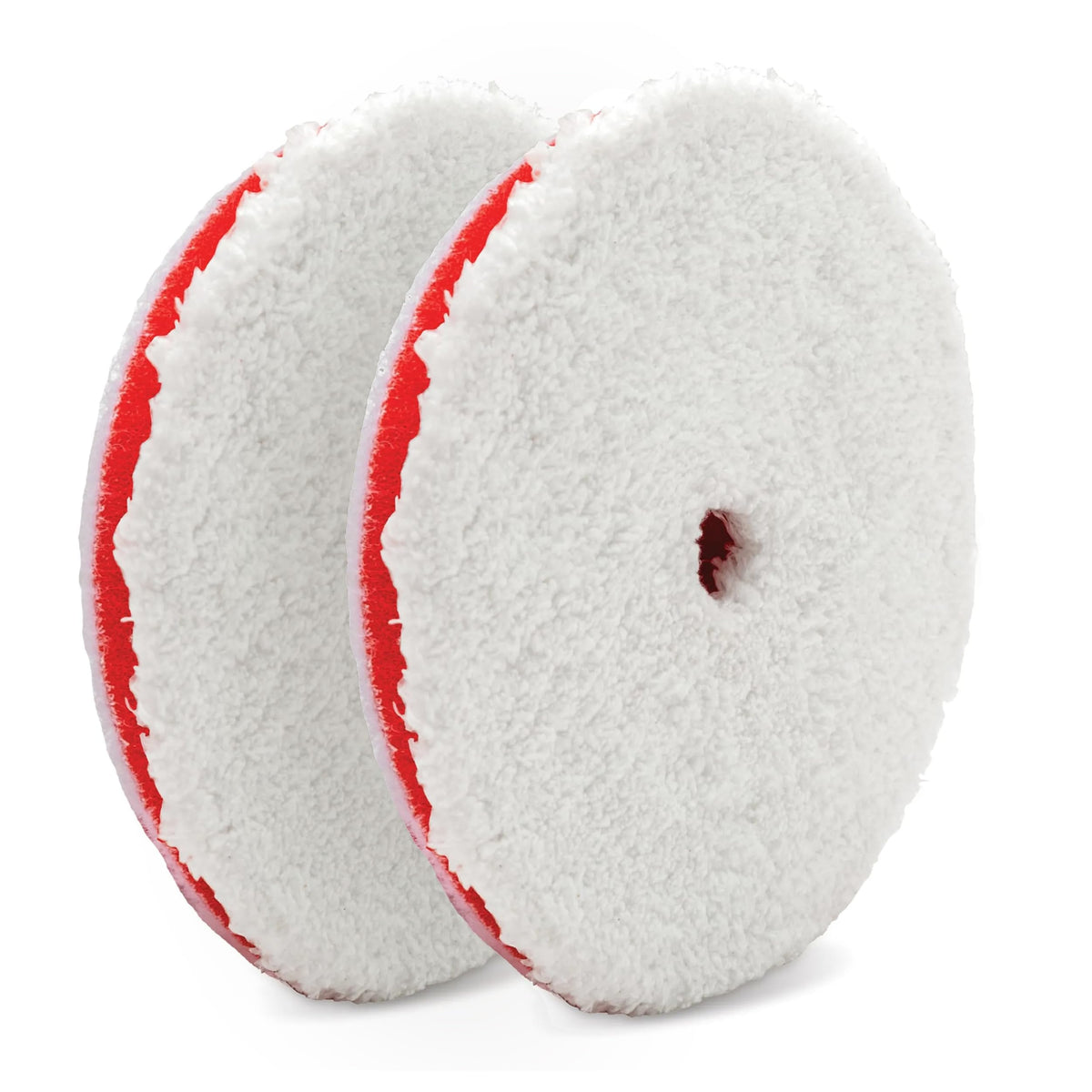 Griot's Garage BOSS 6.5-inch microfiber pad on polisher, for deep scratch removal.