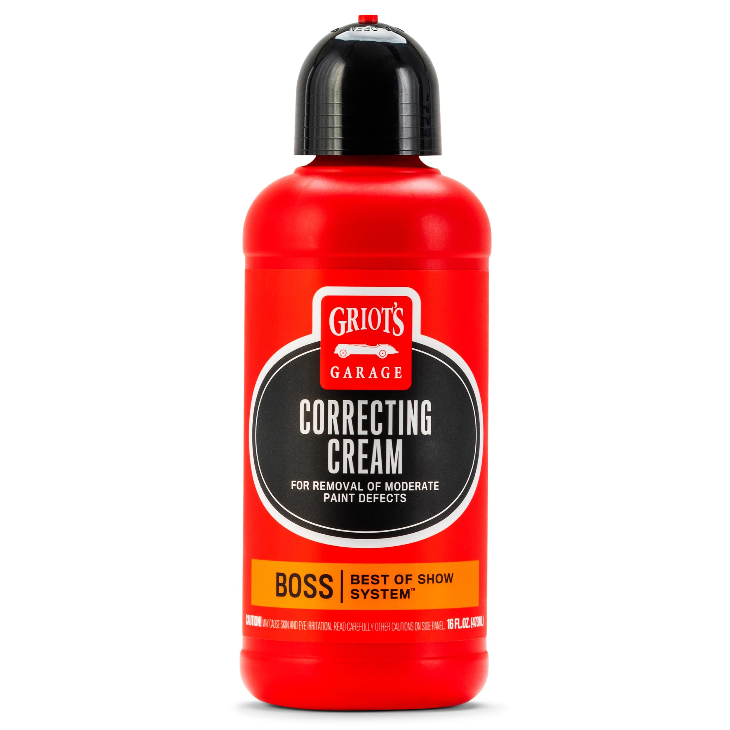 Griots Garage Boss Correcting Cream bottle pour reveals deeper color and smoothness.