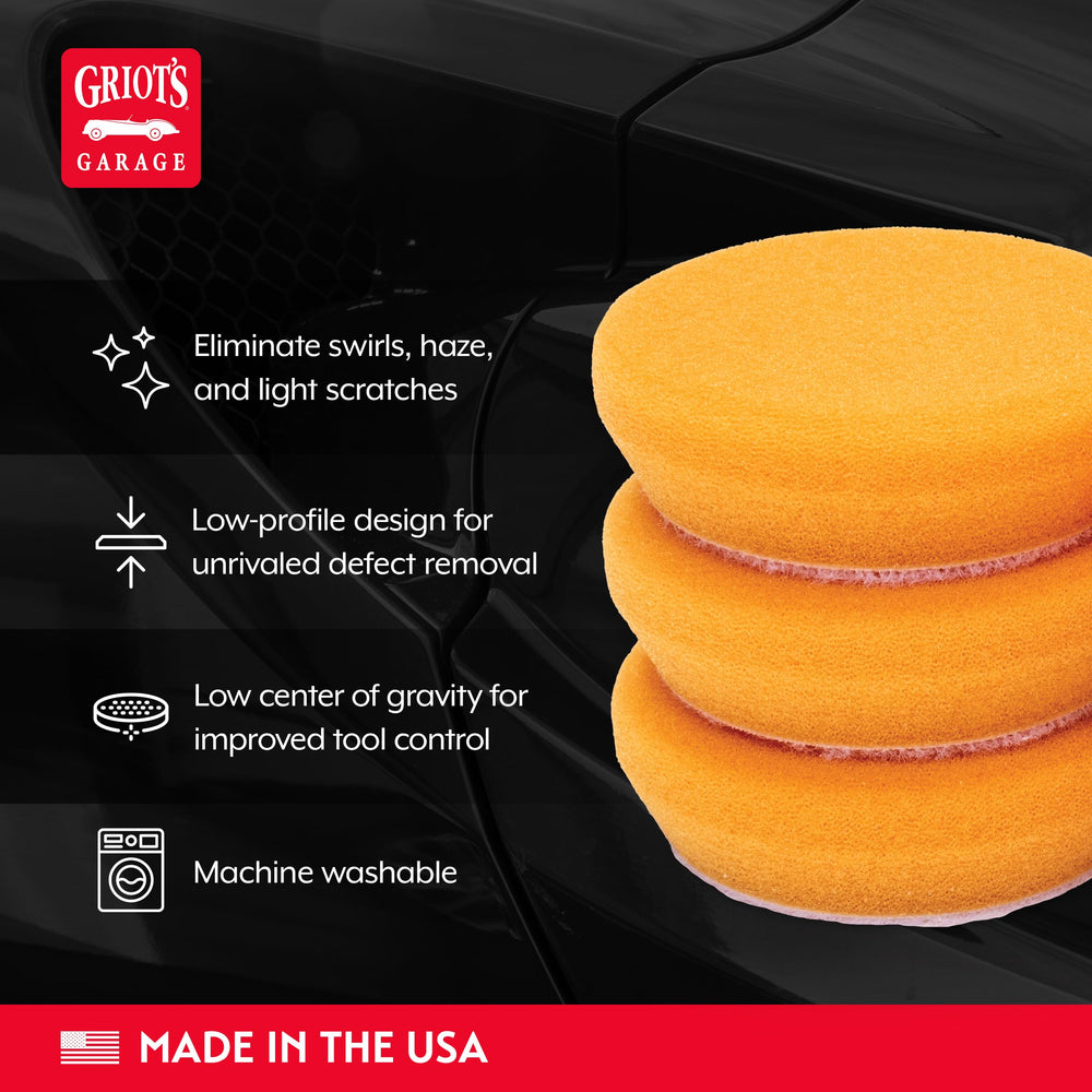 Griot's Garage Boss pad with intercooling hole reduces heat during polishing.