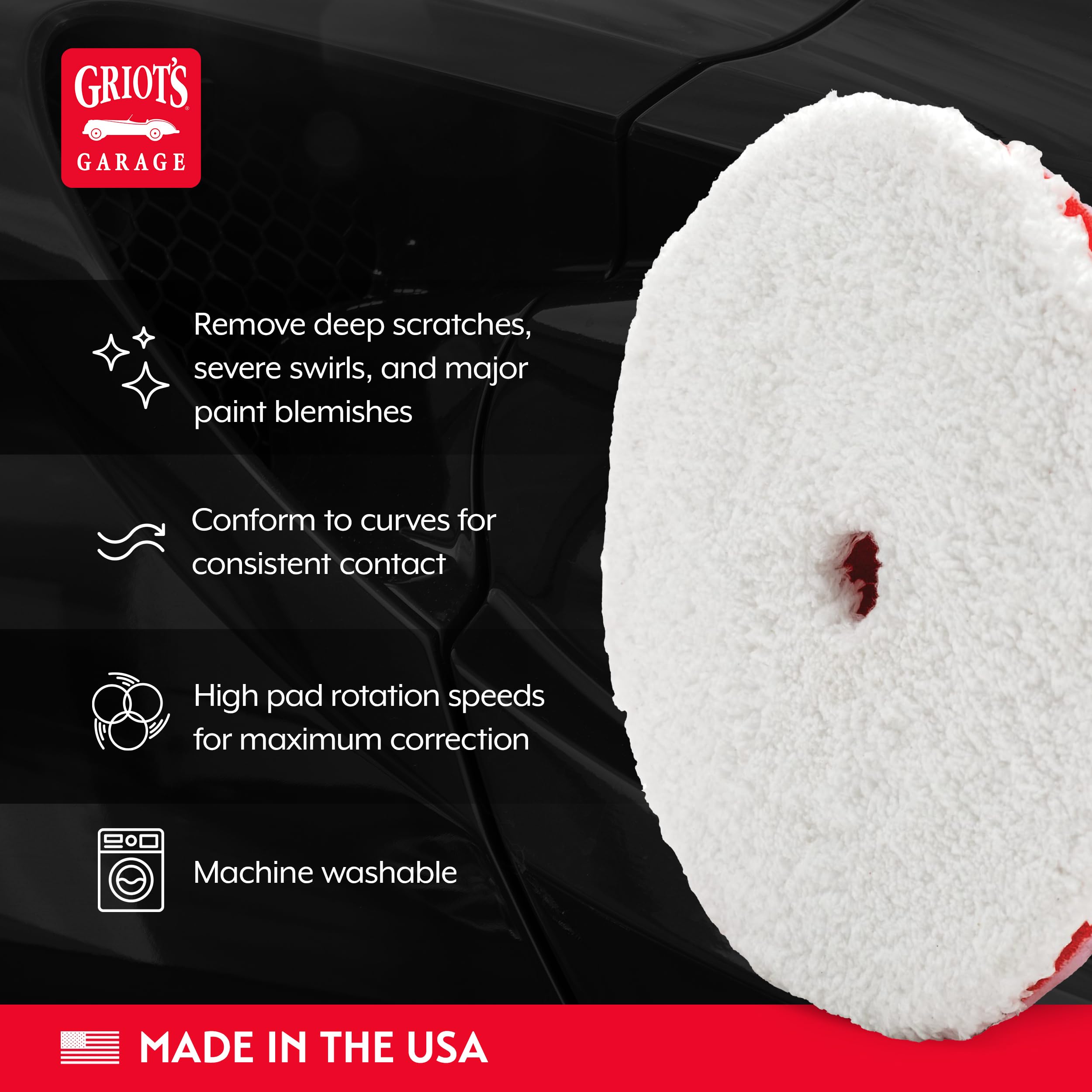 Griot's Garage BOSS pad with Innerflex foam for consistent contact.
