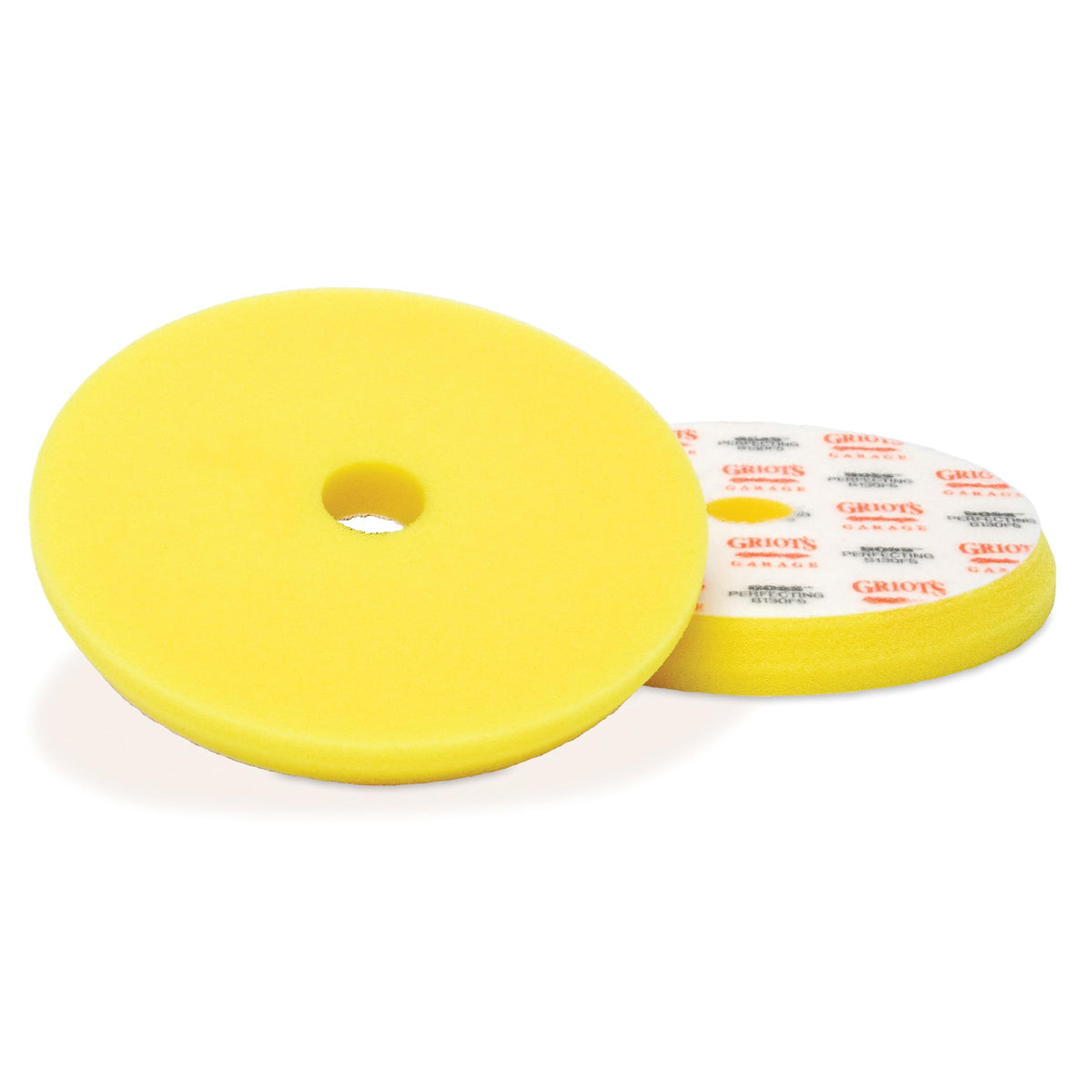 Griot's Garage Boss Perfecting foam pad yellow in action for light blemish refinement