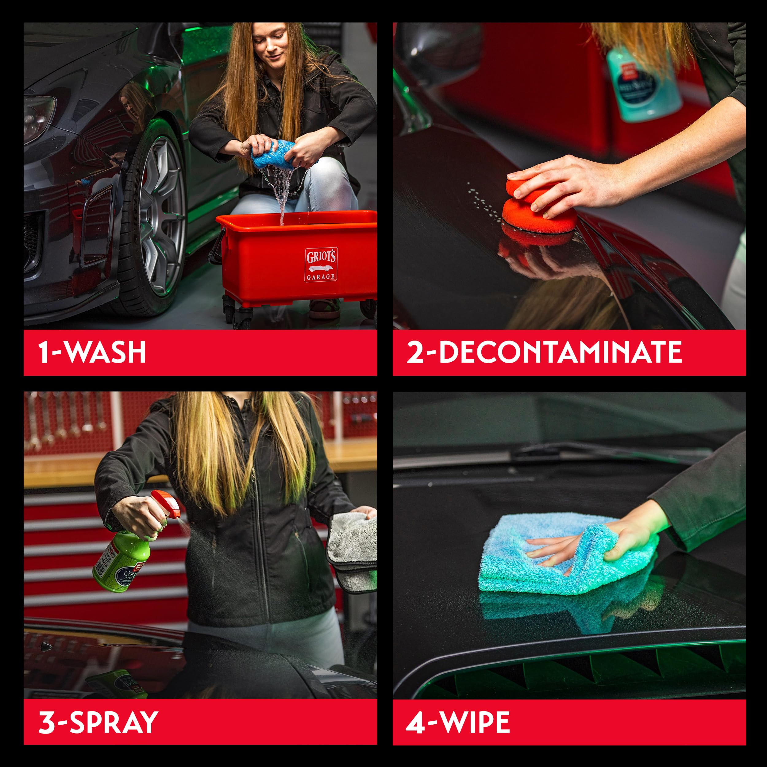 Griot's Garage Ceramic 3-in-1 Wax on wheels and chrome for strong shine
