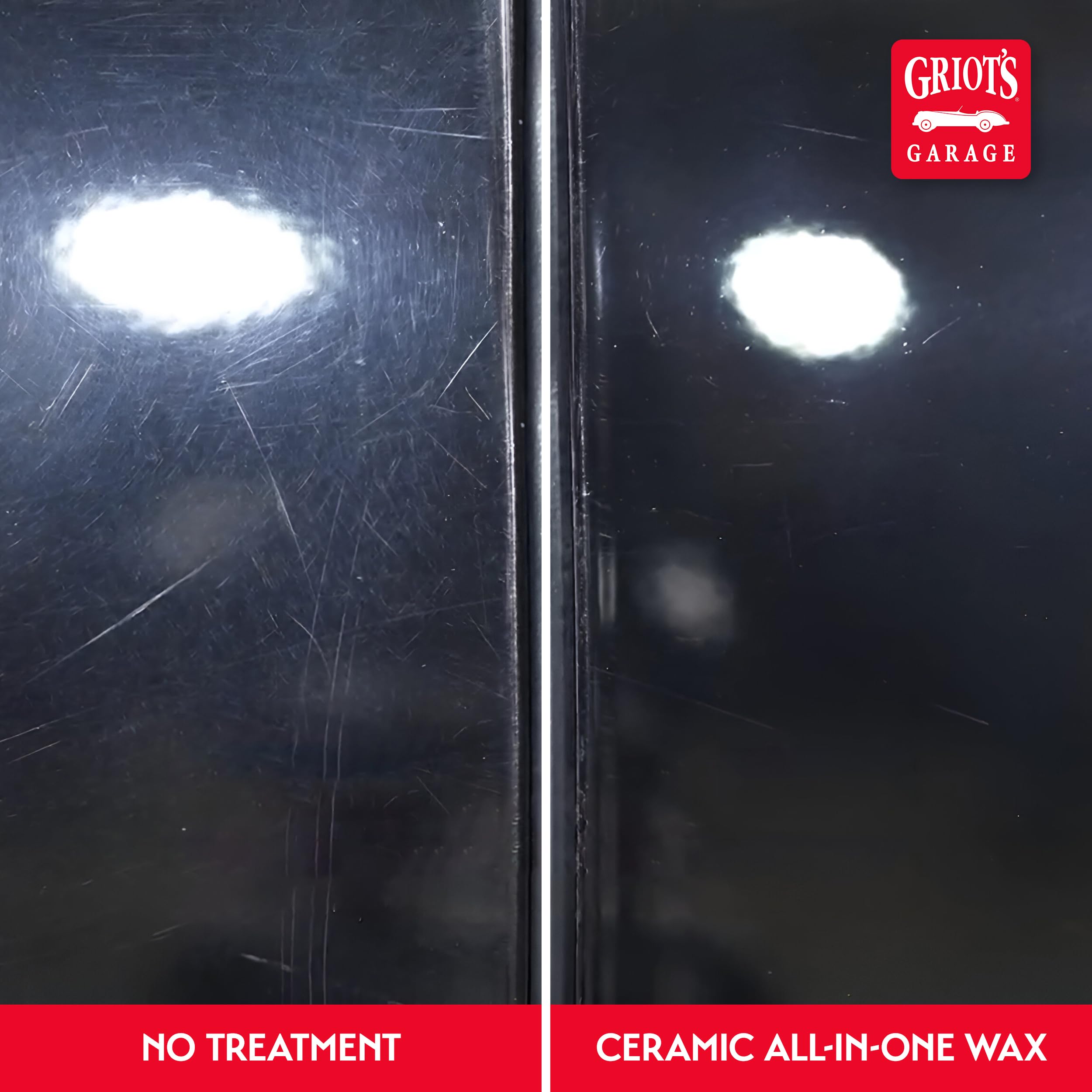 Griot’s Garage gloss after wipe-off reveals a rich, mirror-like finish.