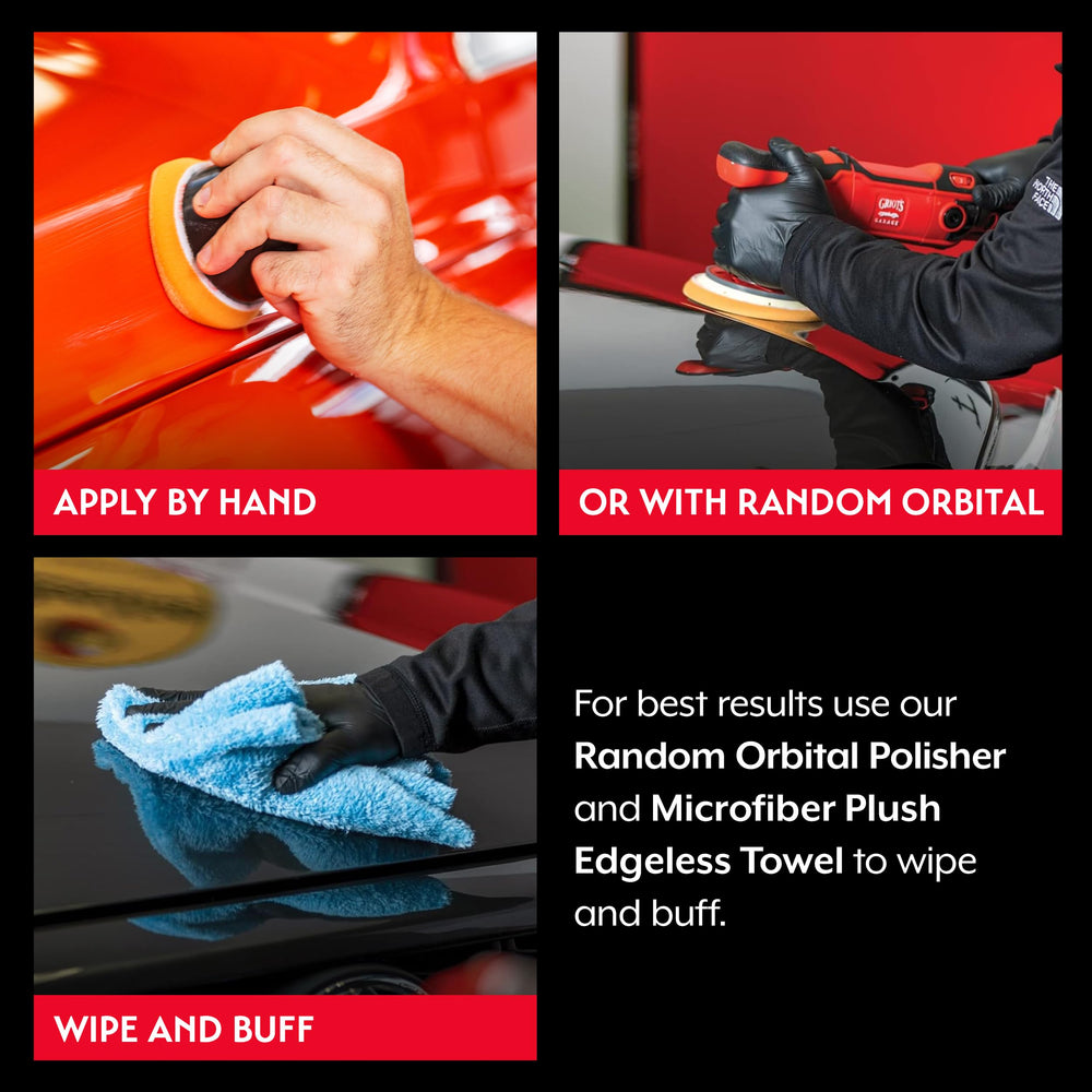 Water beading shows the hydrophobic barrier after Griot’s Garage Ceramic All-In-One Wax application.