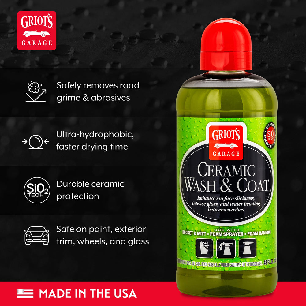 Close-up of dirt release from Griot's Garage Ceramic Wash and Coat during washing