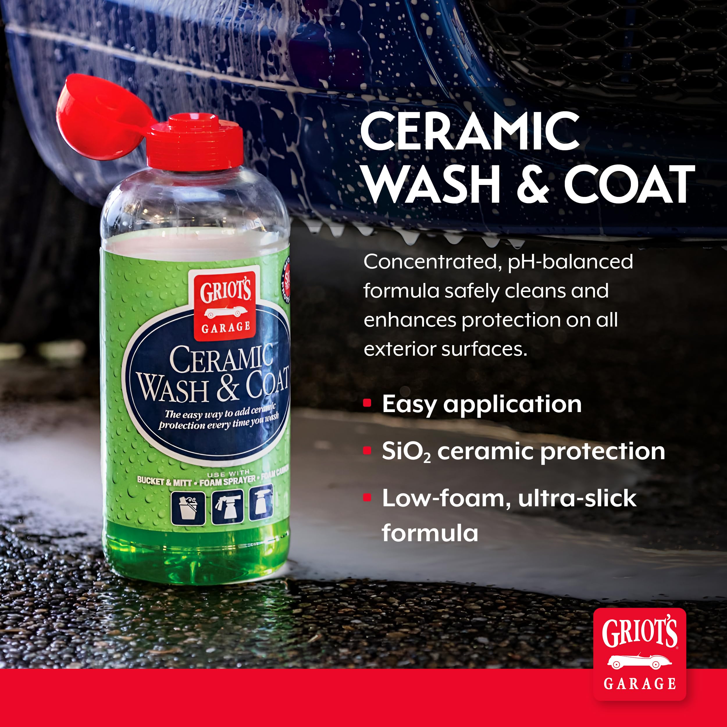 Griot's Garage Ceramic Wash and Coat foaming sprayer in action for versatile detailing