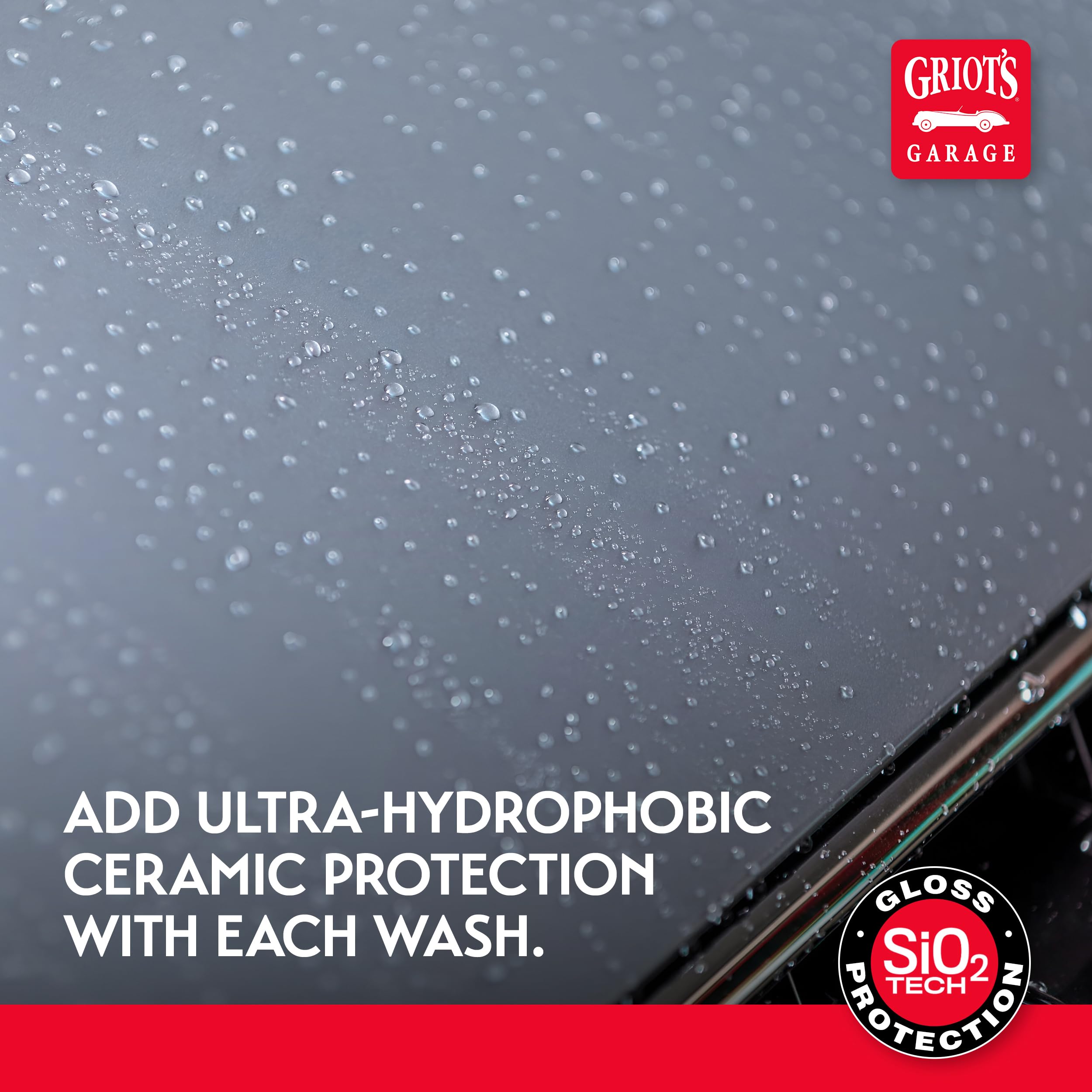 Beading water on a surface treated with Griot's Garage Ceramic Wash and Coat