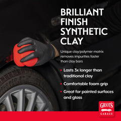 Diamond-pattern clay matrix enables faster debris removal from painted surfaces.