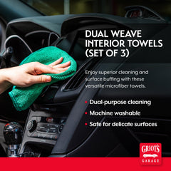 Griot's Garage Dual Weave Interior Towels low-nap side for dusting