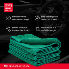 Griot's Garage Dual Weave Interior Towels satin edges prevent scratches on glossy surfaces