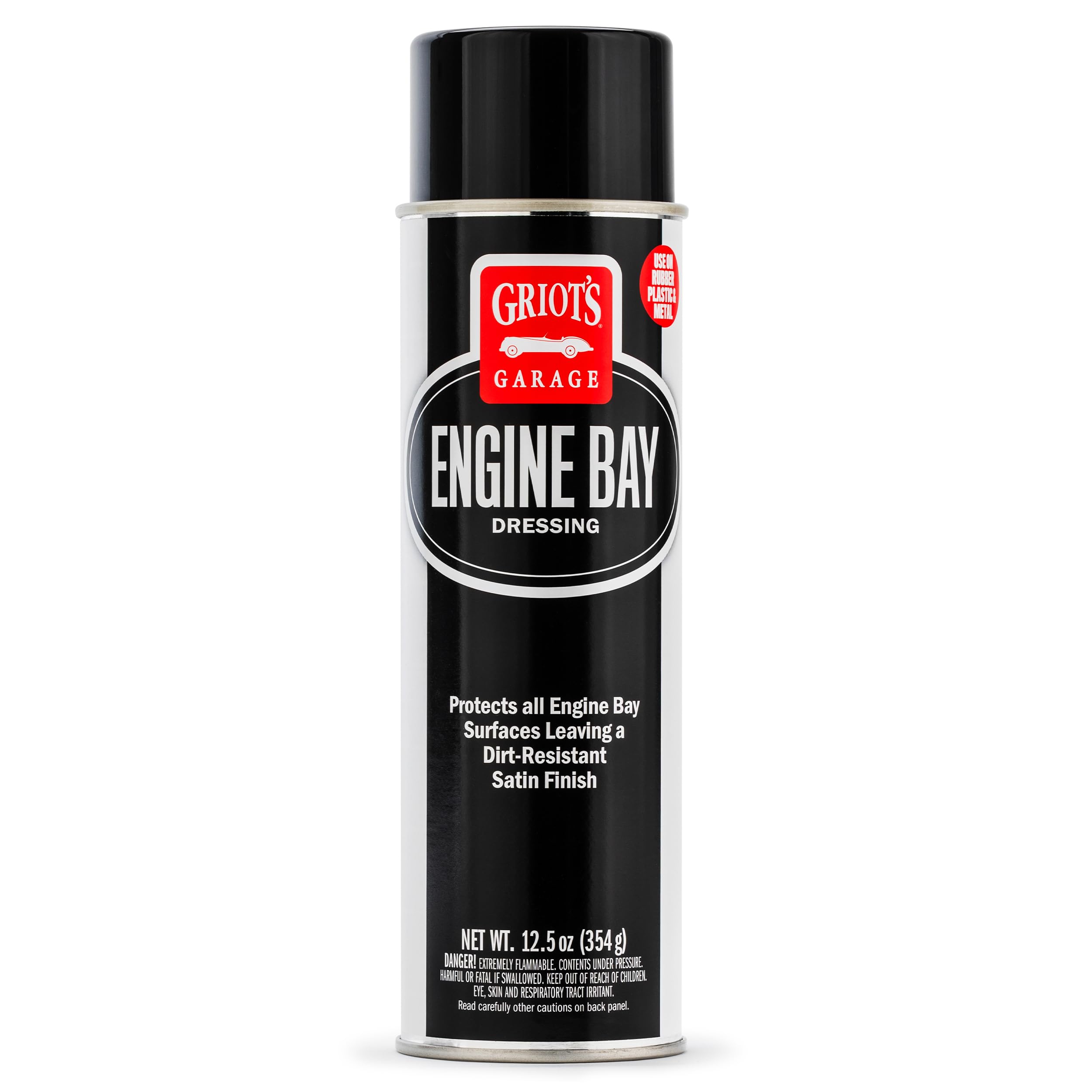 Griot's Garage Engine Bay Dressing spray-application delivers fast, non-greasy shine to engine bay surfaces.