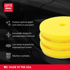 Griot's Garage foam pad texture closeup yellow shows even polishing surface