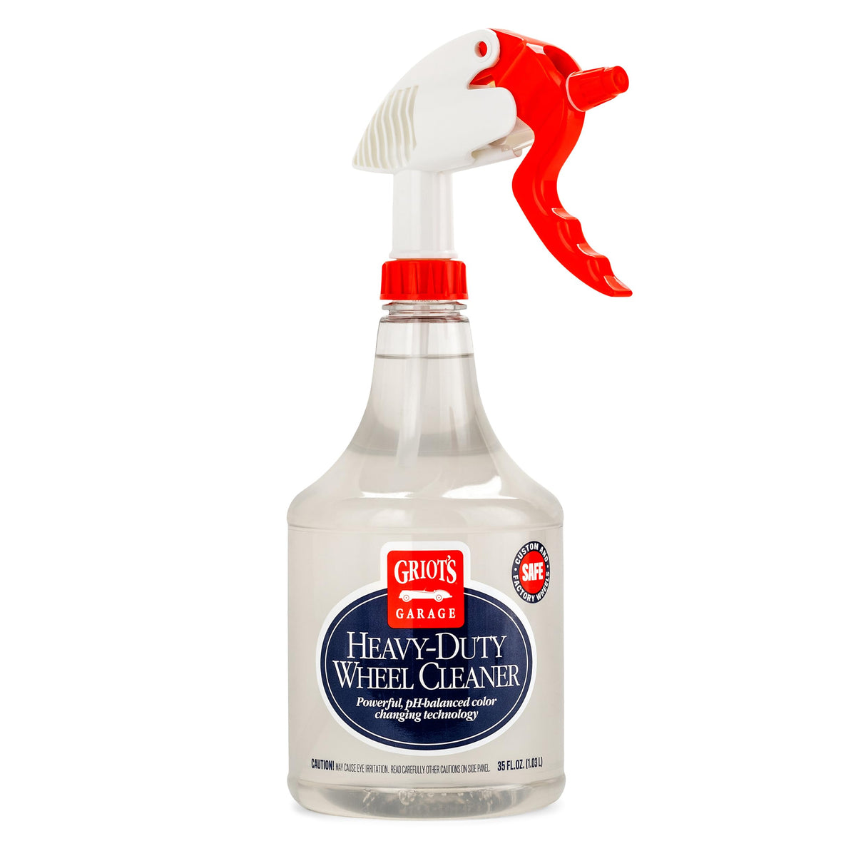 Griot's Garage Heavy-Duty Wheel Cleaner bottle shown for deep cleaning on all wheel finishes.