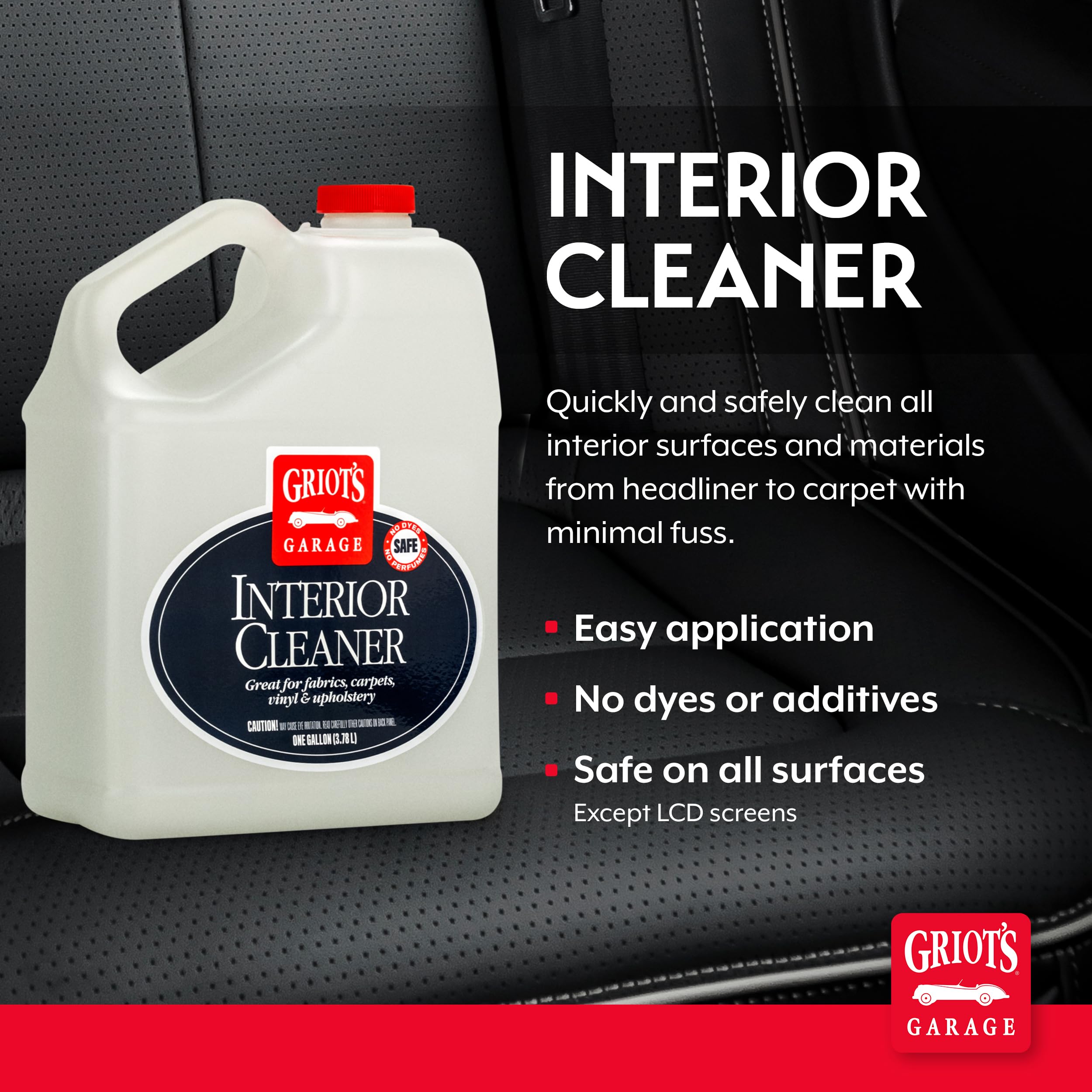 Griot's Garage interior cleaner spray on carpets and fabrics for a clean look