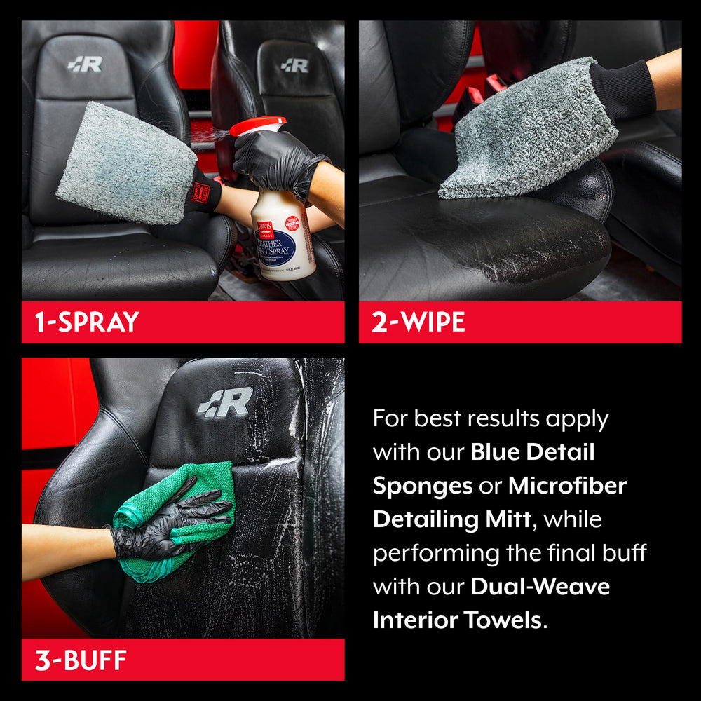 Griot's Garage Leather 3-in-1 spray with sun blockers and polymers.