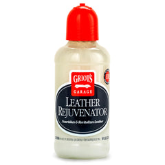 Griot's Garage Leather Rejuvenator bottle for restoring aged leather softness and flexibility