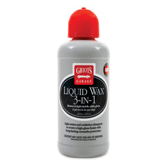 Griot's Garage Liquid Wax 3-In-1 bottle showcasing easy cleaning, polishing, and protection.