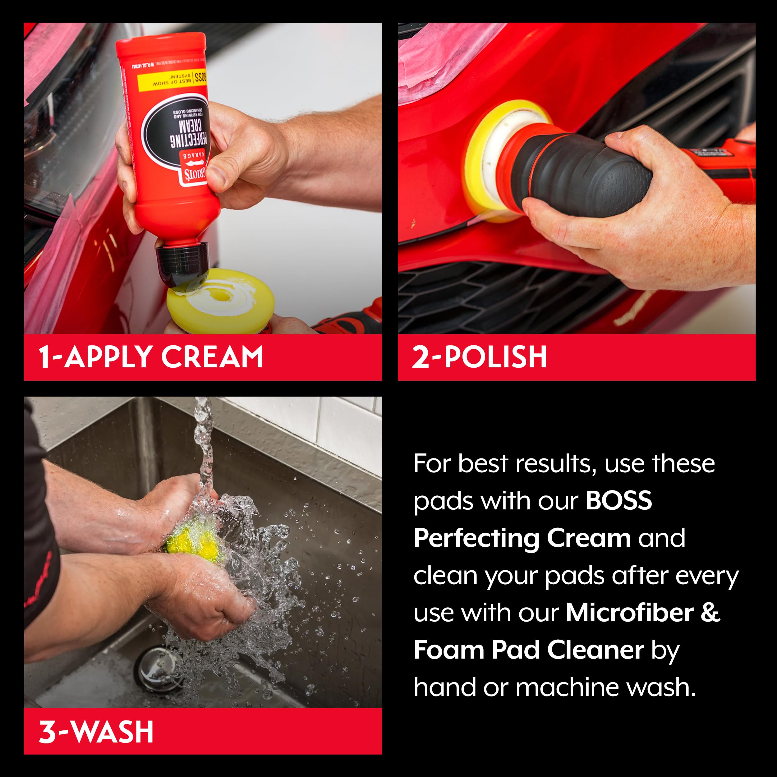 Griot's Garage low-profile five-eighth-inch pad yellow enhances energy transfer