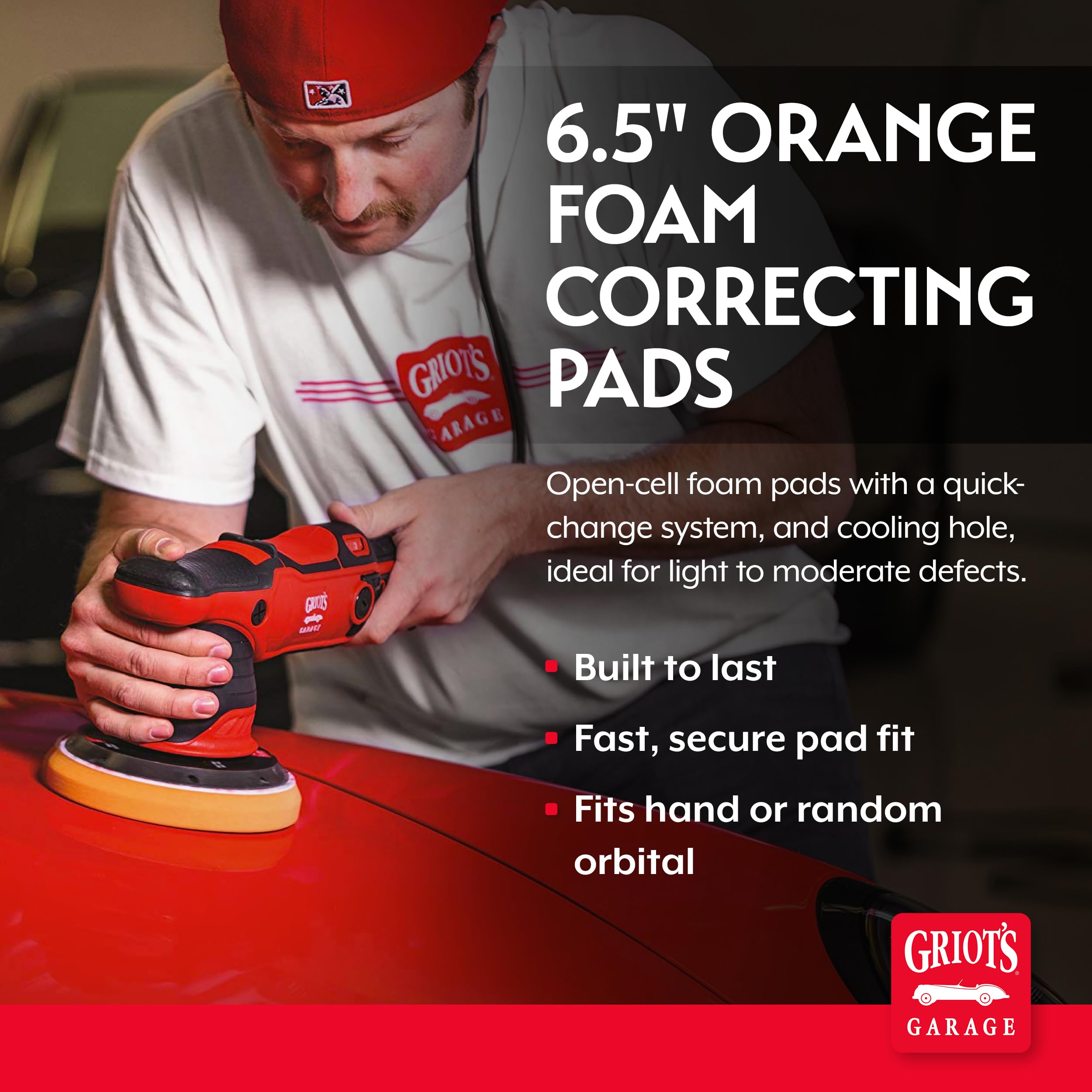 Griot's Garage beveled-face pad ensures even application and easier wipe-off.