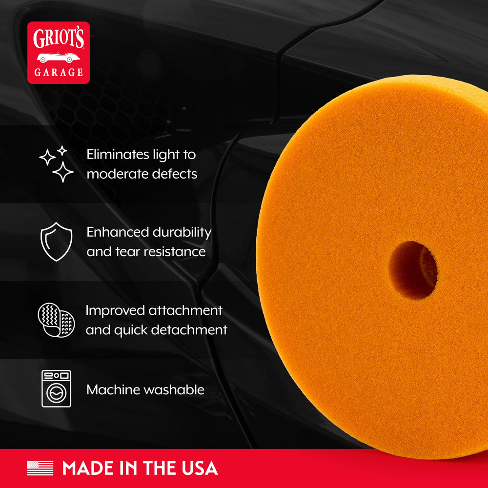 Griot's Garage pad with hook-and-loop attachment stays secure during use.