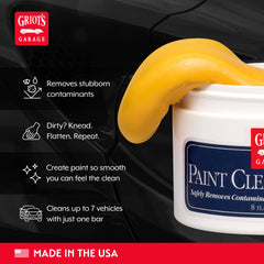 Griot's Garage Paint Cleaning Clay in action on textured surface lifts stubborn grime without scratches.