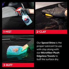 Griot's Garage Clay on paint finish prepares for polishing by removing contaminants safely.