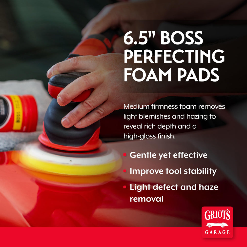 Griot's Garage Perfecting Foam Pad panel application demonstrates precise correction