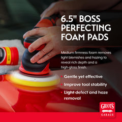 Griot's Garage Perfecting Foam Pad panel application demonstrates precise correction