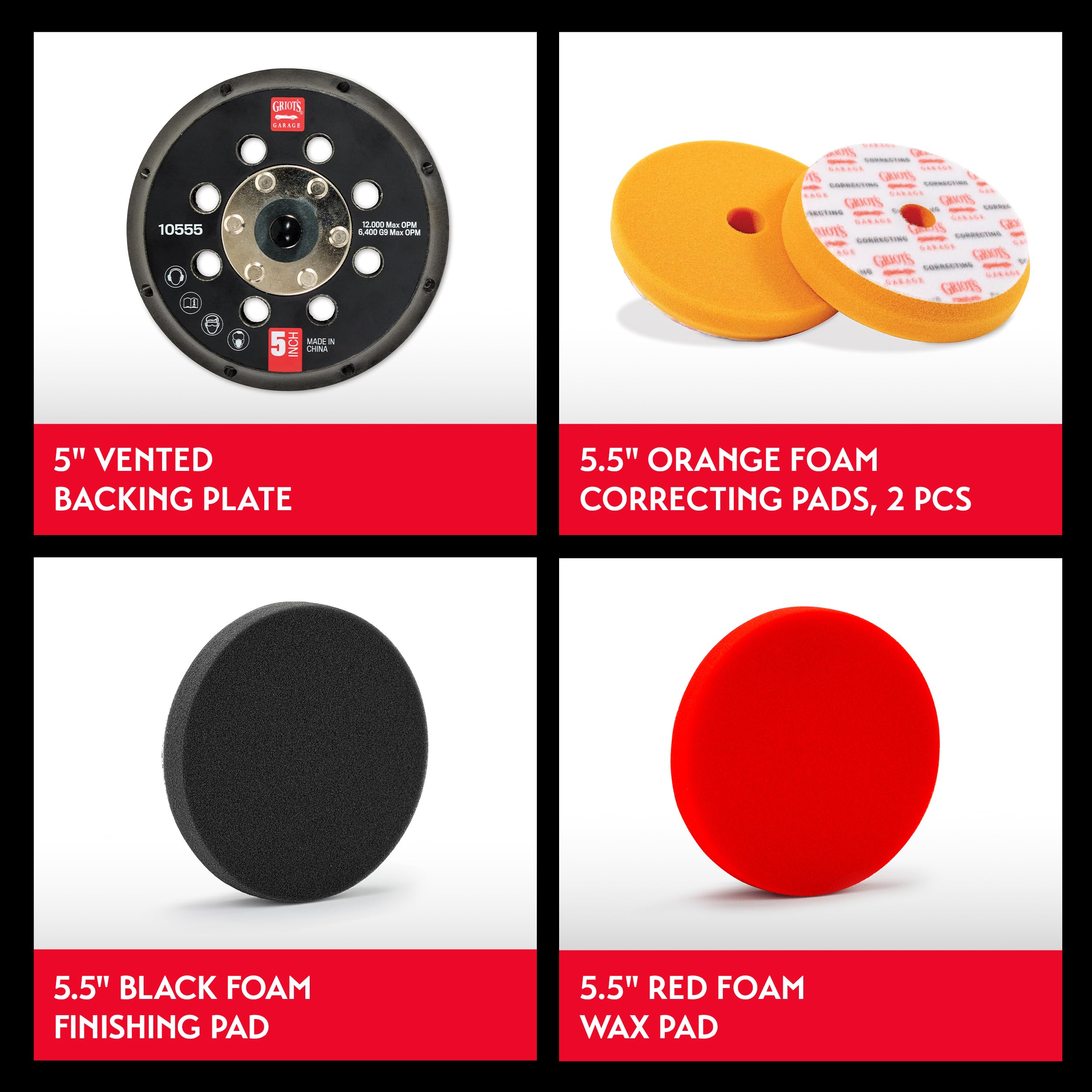 Griot's Garage red foam wax pad provides even wax application and easy removal.
