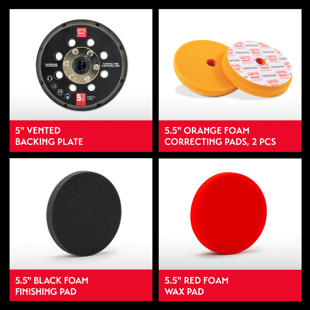 Griot's Garage red foam wax pad provides even wax application and easy removal.