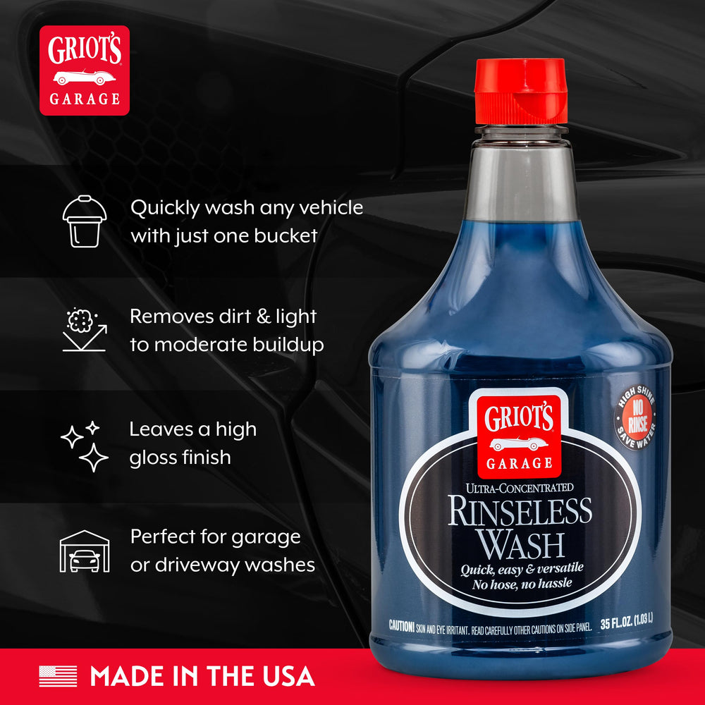 Griot's Garage Rinseless Wash in action on paint delivering a glossy finish
