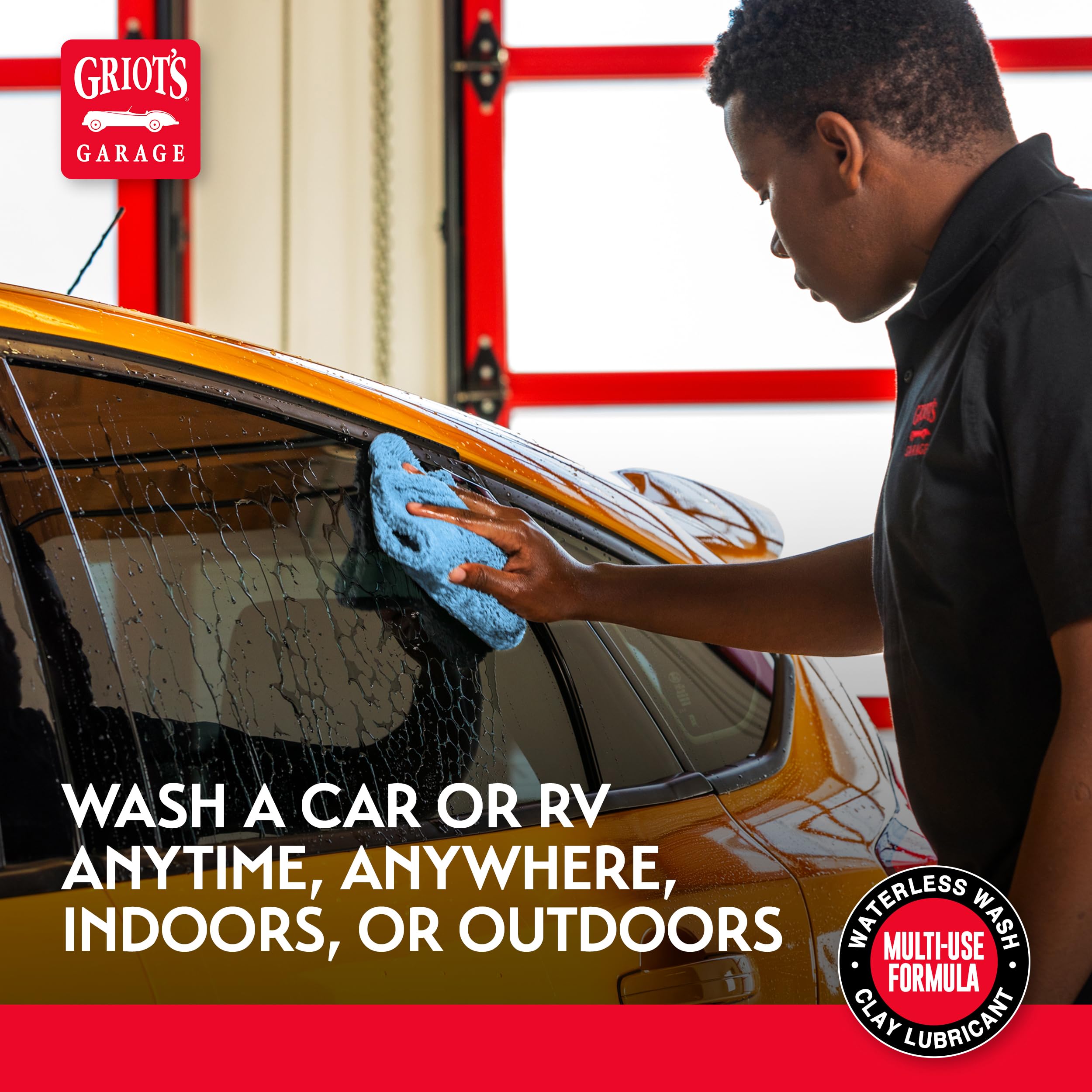Griot's Garage rinseless wash delivers a high-gloss, protected finish after washing.
