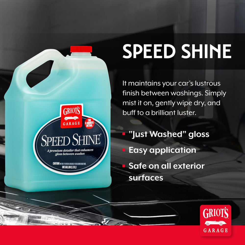 Speed Shine being applied as a quick detail spray on a car surface.