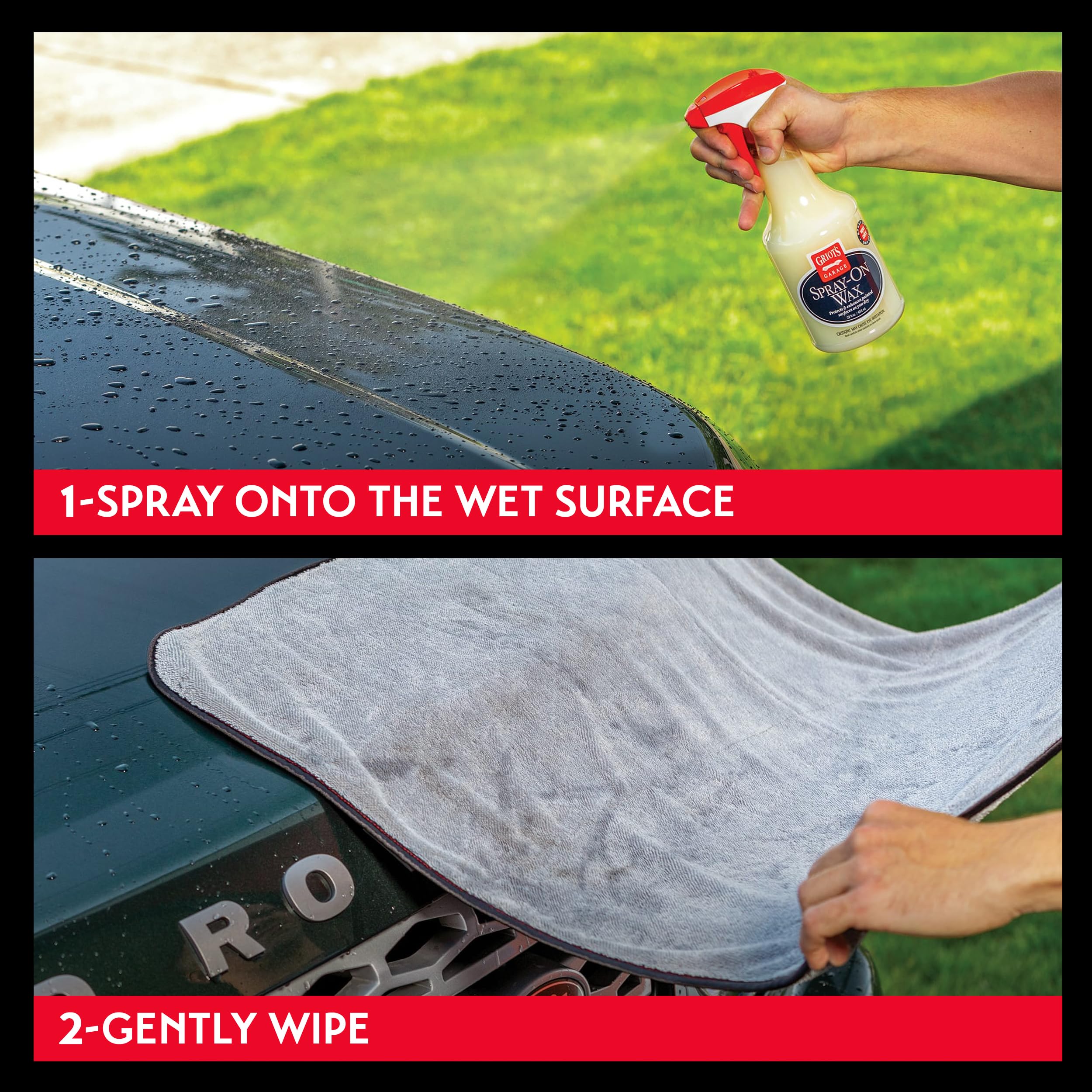 Griot's Garage Spray-On Wax provides noticeable shine and depth.
