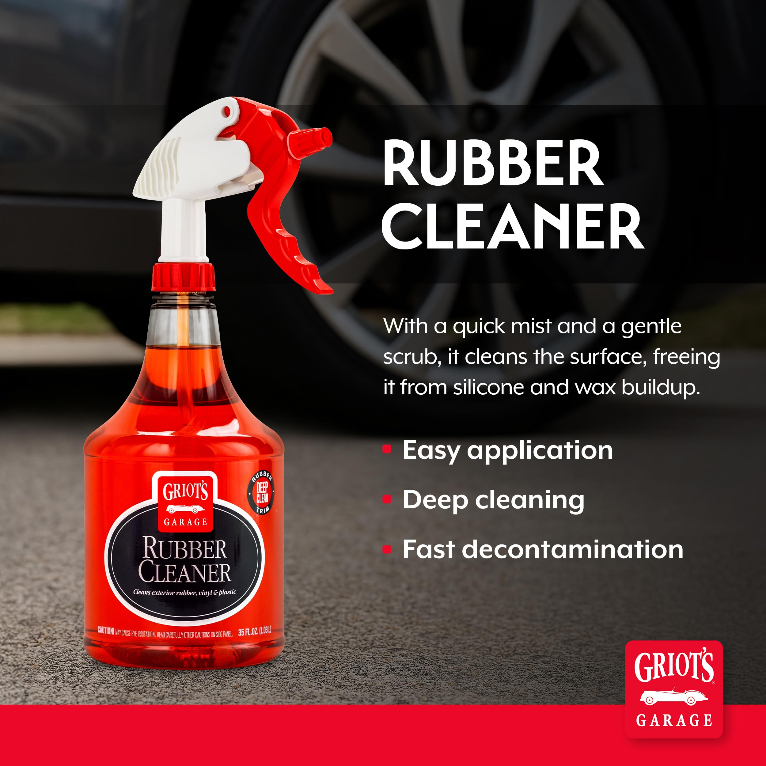 Griot's Garage Tire Cleaner spray application ready for cleaning tires